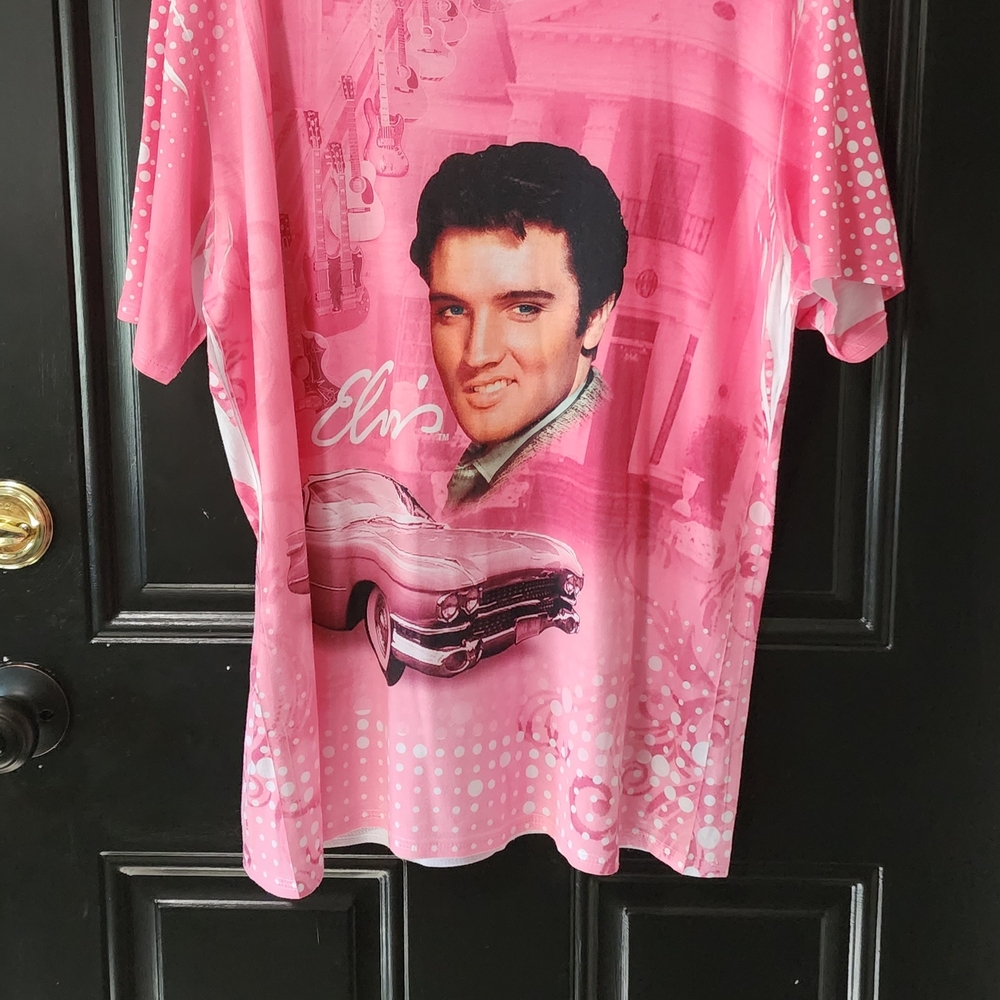 Elvis Presley Pink Graphic silky T Shirt